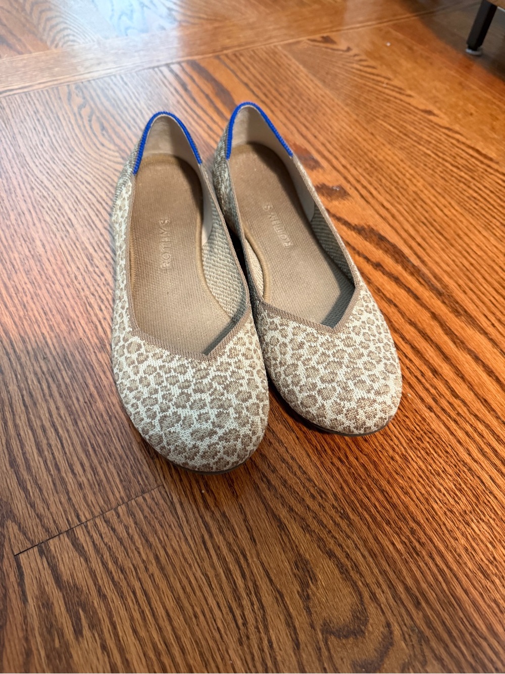 Neutral Leopard-Print Ballet Flats - rothy’s gently used 10 Women